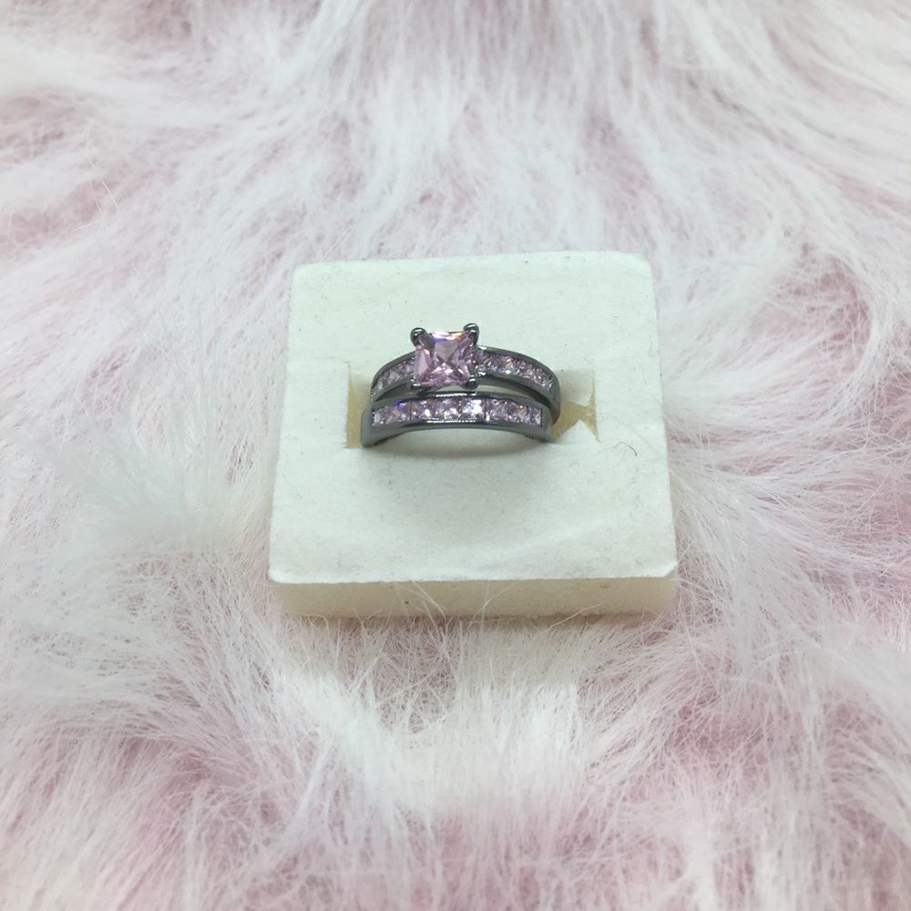 Pink crystal wedding set‎